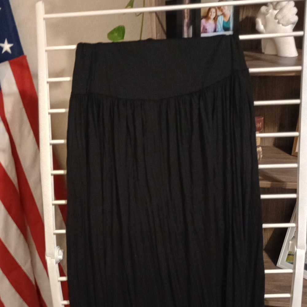 Women's Black Maxi Skirt with Wide Waistband (Bundle 3 For 15)